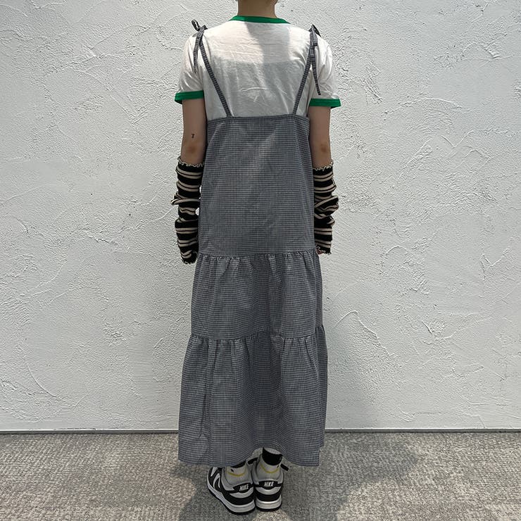 kutir】チェックティアードキャミワンピース[品番：KTRW0024565