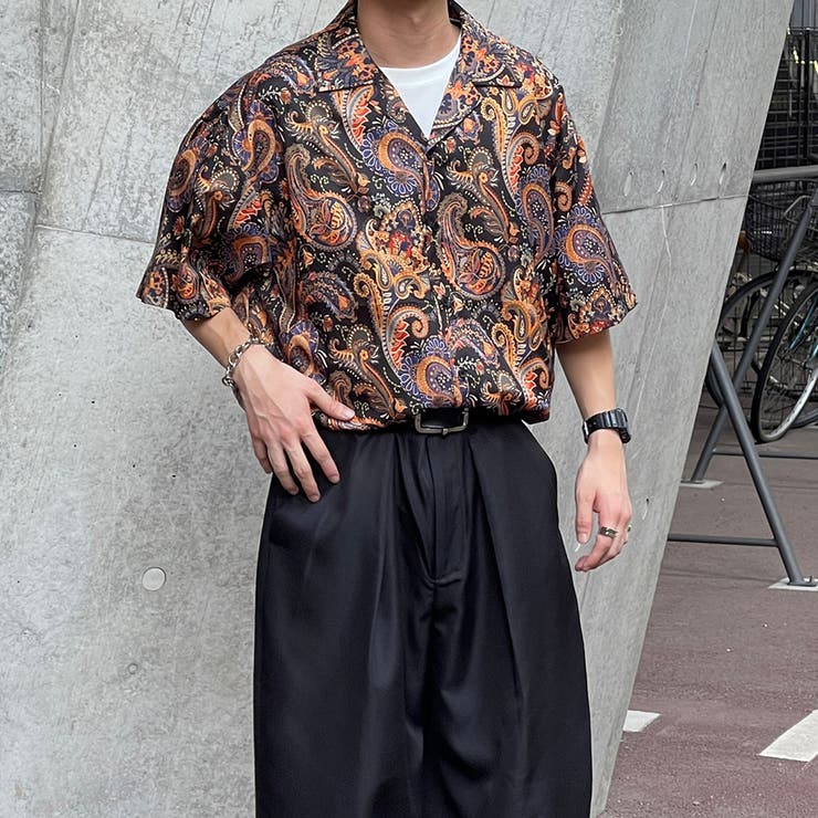 kutir】ペイズリービッグシルエット開襟シャツ[品番