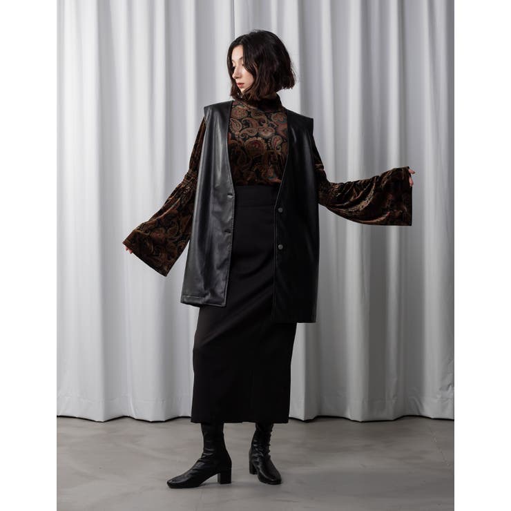 新品PLAIN PEOPLE ベロアフレアオールインワン　size 3 グレー Adoon plain Ladies】フレアスリーブベロアブラウス[品番