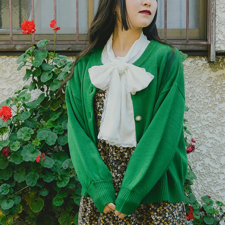 kutir】【クティールとレトロ】ボウタイリボンブラウス[品番