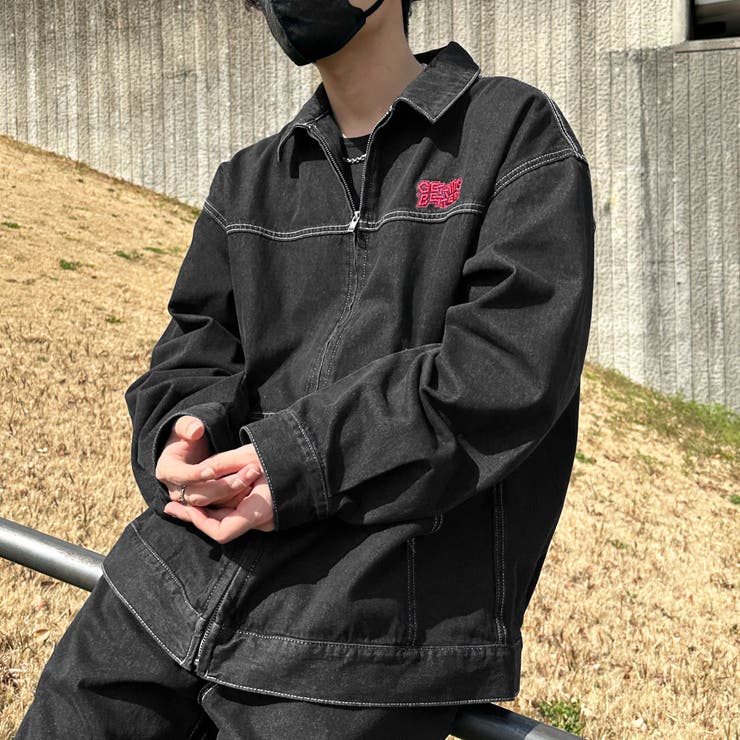 デニムジップジャケット 韓国ストリート オーバーサイズ