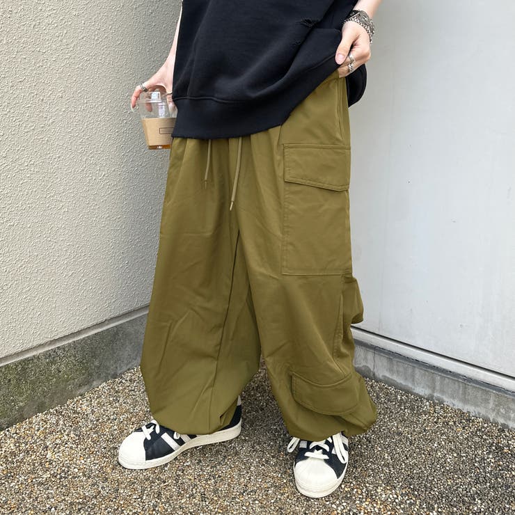 sedacle】ゆるだぼナイロンカーゴパンツ[品番：KTRW0026021]｜sedacle