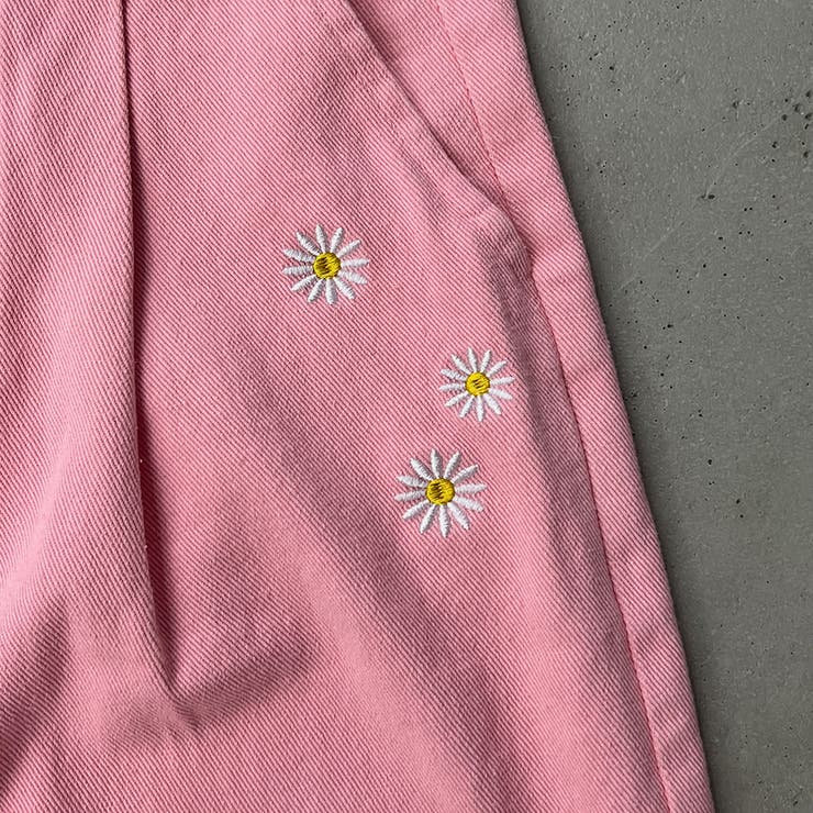 kutir】フラワー刺繍カラーツイルワイドパンツ[品番