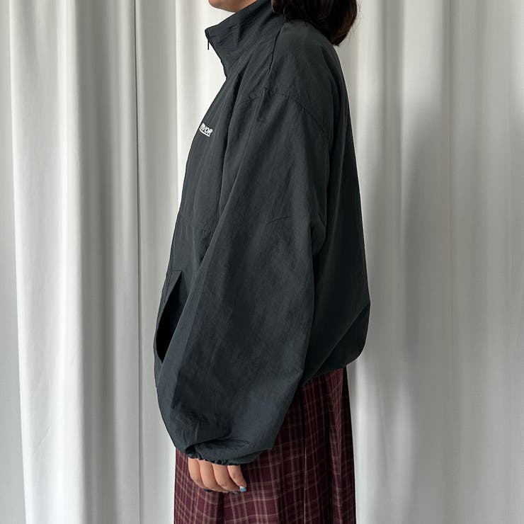 kutir】【2サイズ展開】刺繍ロゴナイロンブルゾン[品番