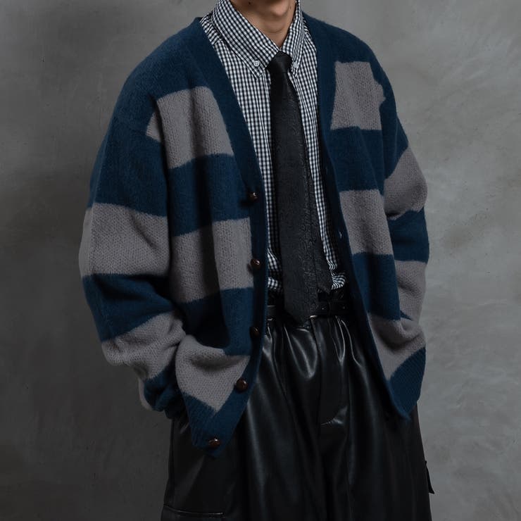 セール】【EPNK】Nuance border collar knit cardigan