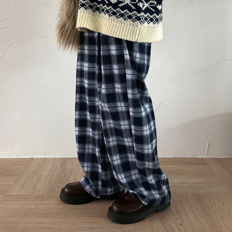 kutir】【2サイズ展開】アソートワイドスラックスパンツ[品番