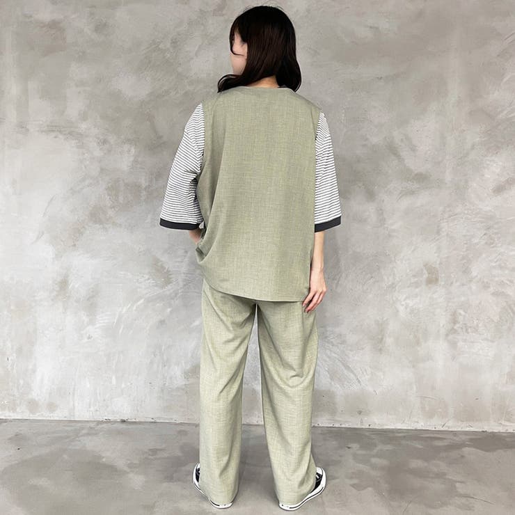 kutir】【セットアップ可】リネンライクストレートパンツ[品番