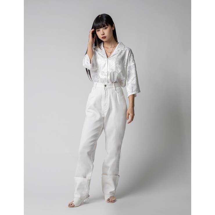 Adoon plain Ladies】ロールアップデニム[品番：KTRW0023433