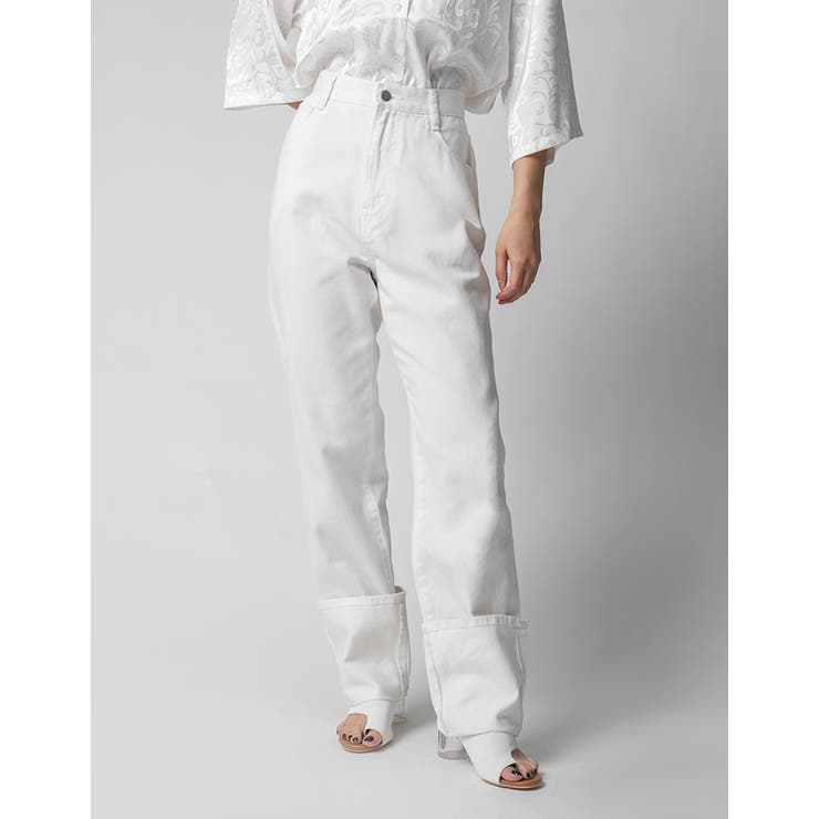 Adoon plain Ladies】ロールアップデニム[品番：KTRW0023433