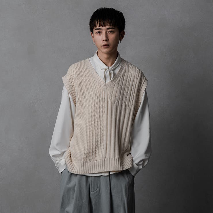 【Adoon  plain】アシンメトリーニットベスト[品番：KTRW0023657]｜kutir（クティール）のメンズファッション通販｜SHOPLIST（ショップリスト）