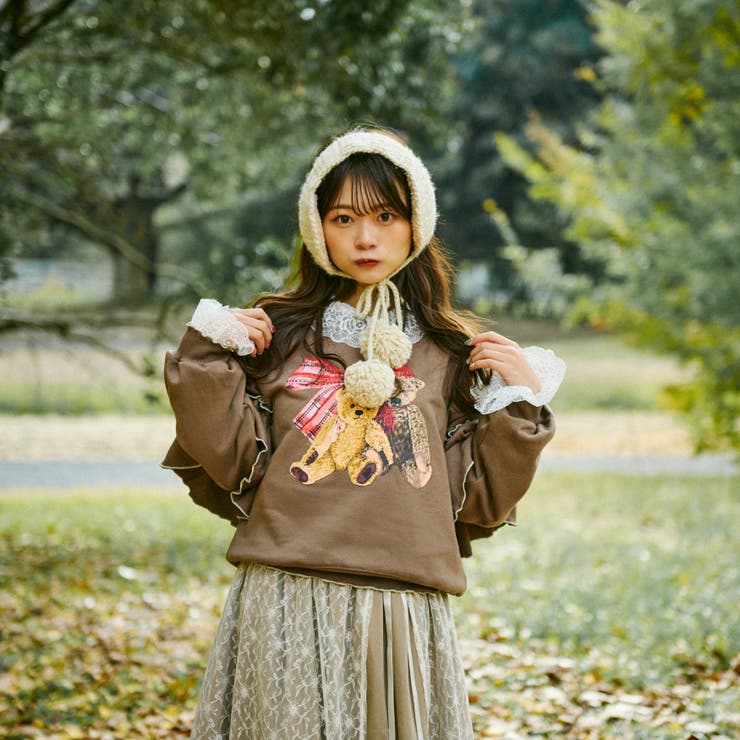 TeddyBear テディベアコラボ フリルスウェット[品番 TeddyBear テディベアコラボ フリルスウェット[品番