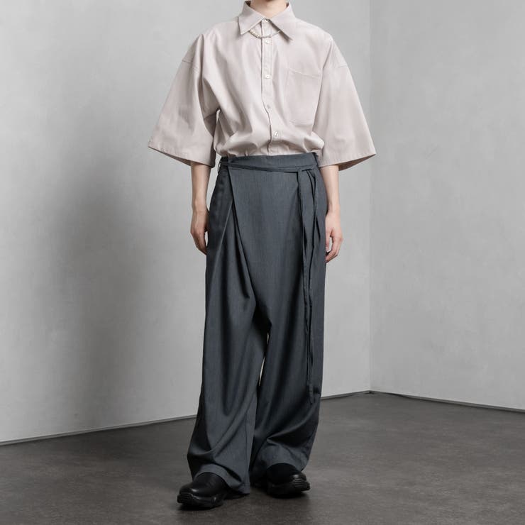 Adoon plain】アシンメトリーワイドパンツ[品番：KTRW0023823