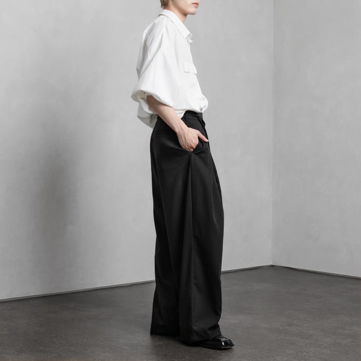 未使用タグ付き♡CLANE アシンメトリーワークパンツ　ワイド　コットン Adoon plain】アシンメトリーワイドパンツ[品番：KTRW0023823