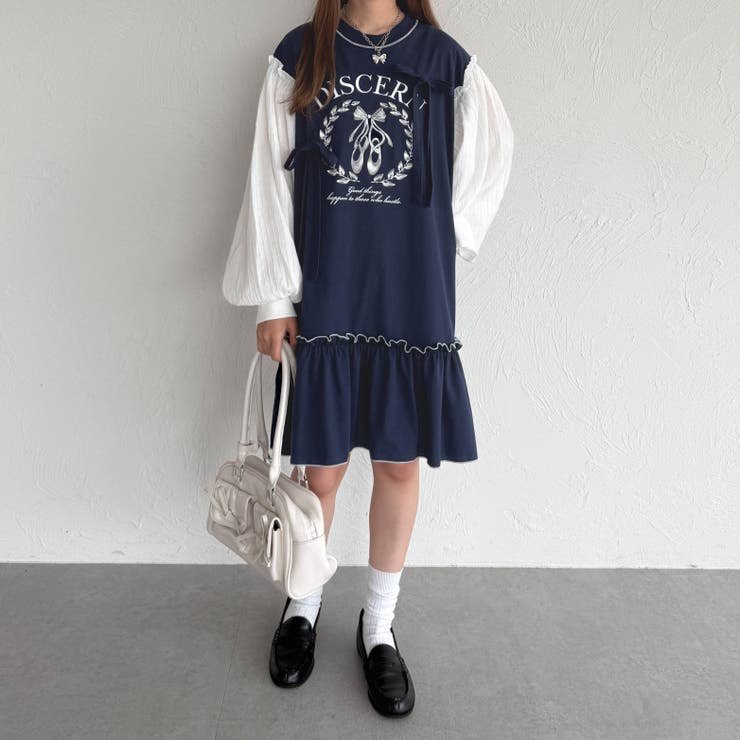 美品バーバリーリボンチュニック ミニワンピース38 kutir】ドッキングリボンフリルミニワンピース[品番