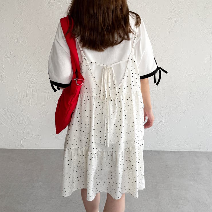 未使用♡Neige ネージュ リボンデザイン ティアード チュニック ワンピース Ambre Neige（アンブルネージュ）の「アシメティアード