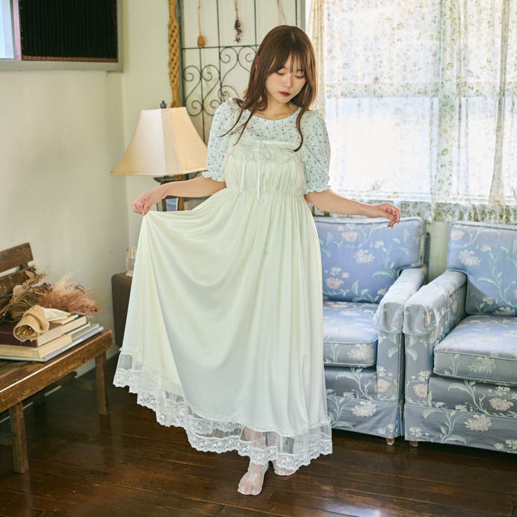 callautia バックデザインサテンキャミワンピース[品番