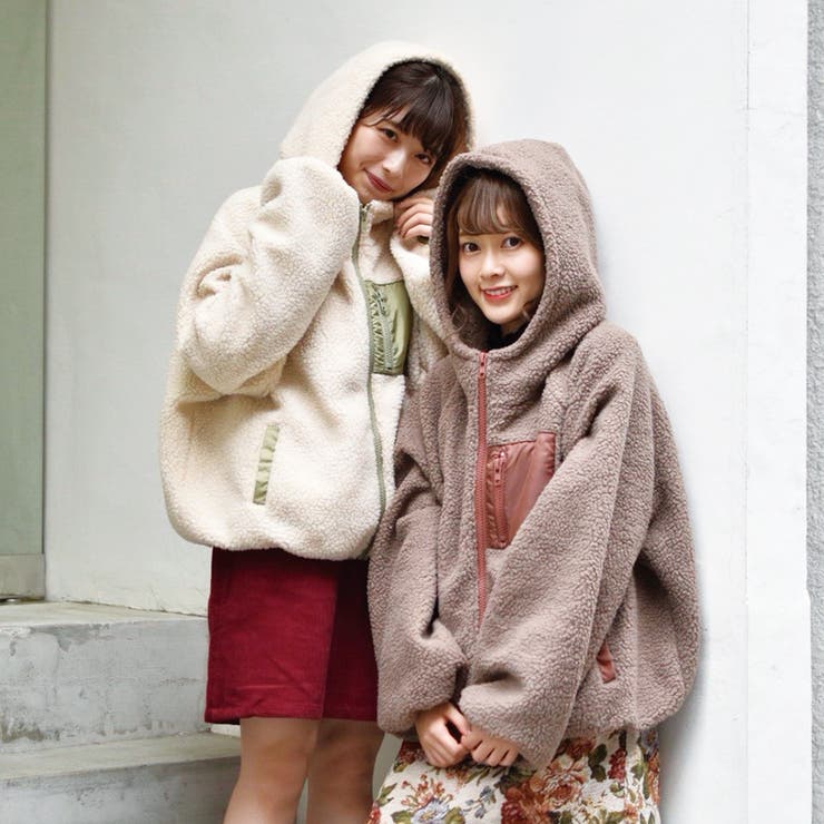 リンクコーデ専門ブランド ペアペア もこもこフード付ボアブルゾン 品番 Ktrw Pairpair Women ペアペア のレディース ファッション通販 Shoplist ショップリスト