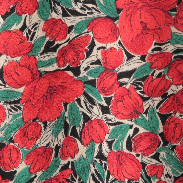 オーガンジー花柄更紗刺繍 チュニックブラウス（08-14BG10-204