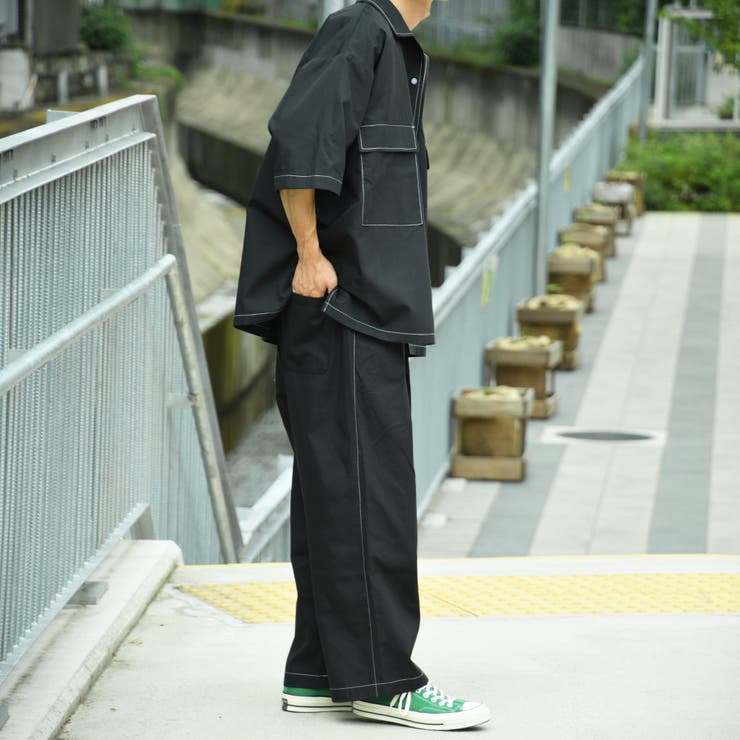 kutir】ステッチワイドパンツ【セットアップ着用可】[品番 kutir】ステッチワイドパンツ【セットアップ着用可】[品番