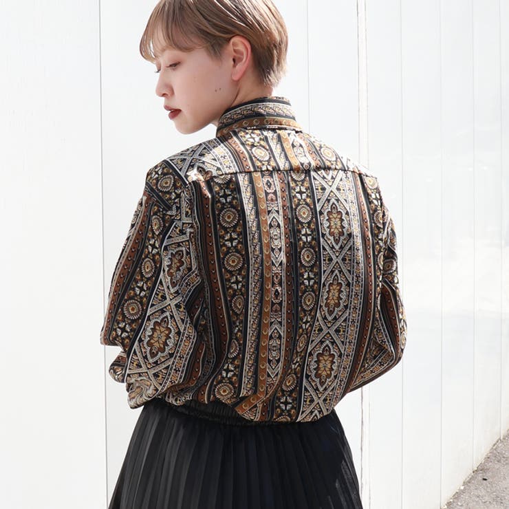 クティール 柄シャツ セット売り kutir レトロ kutir】レギュラーカラー柄シャツ[品番：KTRW0021282]｜kutir
