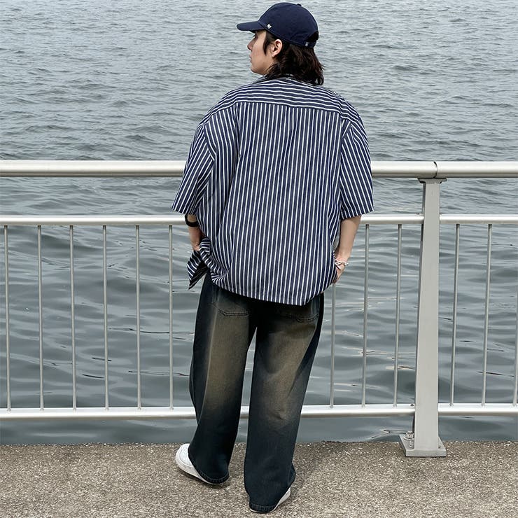 kutir】ビックシルエットアソートストライプシャツ[品番
