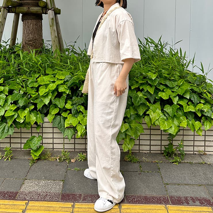 kutir】【セットアップ着用可能】リネンライクワイドパンツ[品番