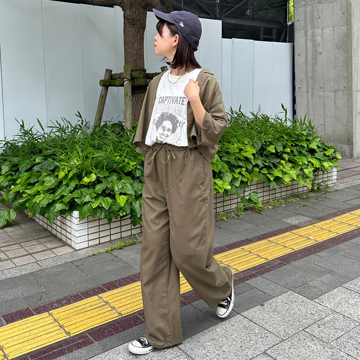 kutir】【セットアップ着用可能】リネンライクワイドパンツ[品番