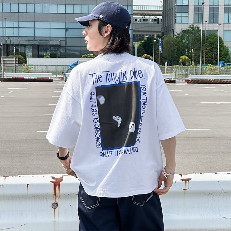 tシャツ Tシャツ 韓国風 オーバーサイズ 袖プリント ロンT カットソー  -ARCADE Limited Line-