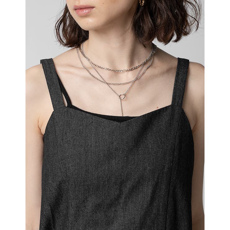 Adoon plain Ladies】ウエストカットデニムワンピース[品番