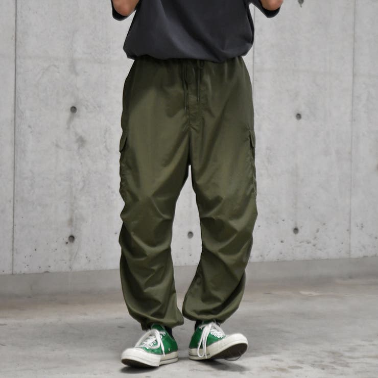 Adoon plain】ナイロンカーゴパンツ[品番：KTRW0018873]｜kutir