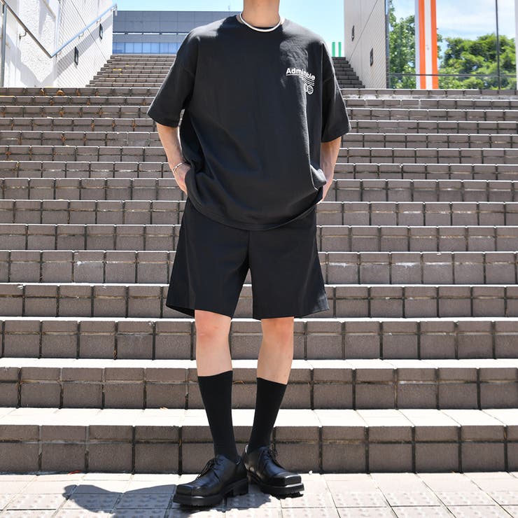 ENFOLD センタープレスショートパンツ　黒 Adoon plain】センタープレスWショートパンツ[品番：KTRW0018875