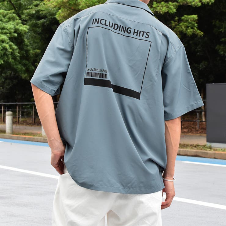 boohoo MAN★オーバーサイズ 半袖 バックプリント ボタン シャツ 楽天市場】【取り寄せ対応】シャツ 半袖 オープンカラー バック