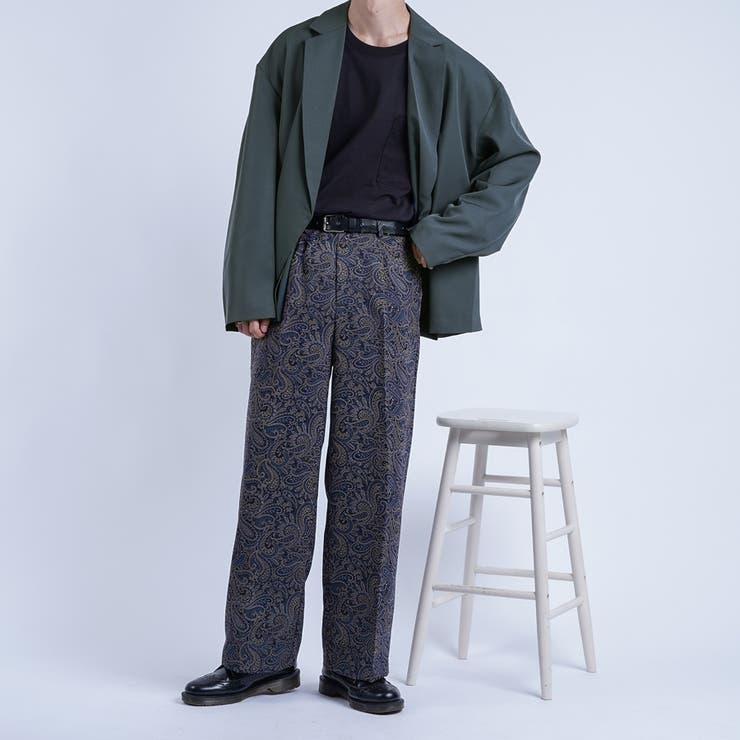 60s 70s ペイズリー柄 スラックス antiqua ペイズリー柄パンツ パンツ メンズ ボトムス 送料無料