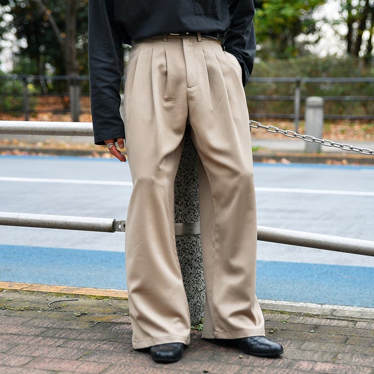 Adoon plain】3タックストレートパンツ[品番：KTRW0019804]｜kutir