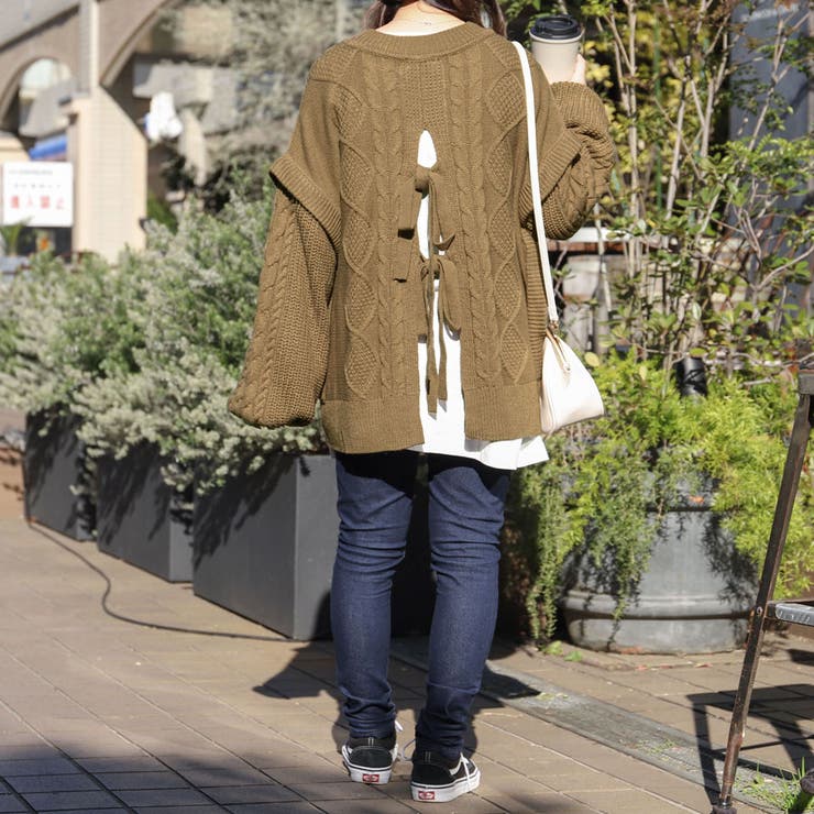リンクコーデ専門ブランド ペアペア バックリボンケーブルニット 品番 Ktrw Pairpair Women ペアペア のレディースファッション通販 Shoplist ショップリスト