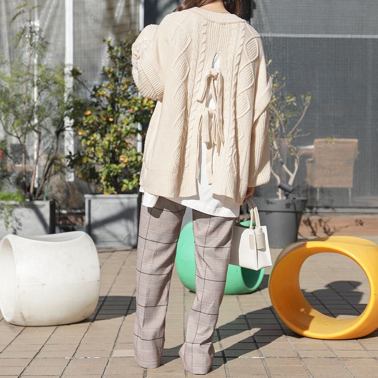 リンクコーデ専門ブランド ペアペア バックリボンケーブルニット 品番 Ktrw Pairpair Women ペアペア のレディースファッション通販 Shoplist ショップリスト