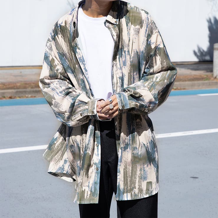 Adoon plain】ペイントアート柄シャツ[品番：KTRW0020261]｜kutir