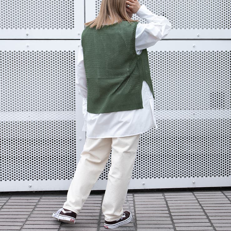 TODAYFUL24SS ライトグリーンベスト kutir】メッシュベスト[品番：KTRW0020451]｜kutir（クティール
