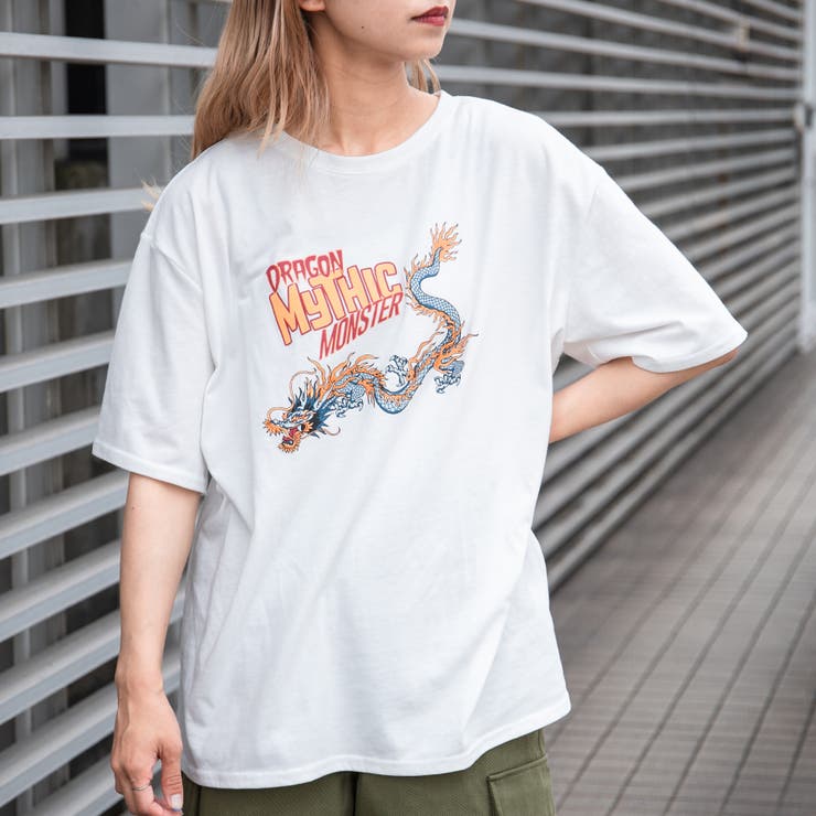 【kutir】ドラゴンプリントTシャツ