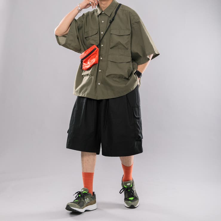 boohoo◆Revere◆ユーティリティ◆シャツ&カーゴショーツセット UNITED ARROWS LTD. OUTLET｜オーガニックコットン ダブルニー