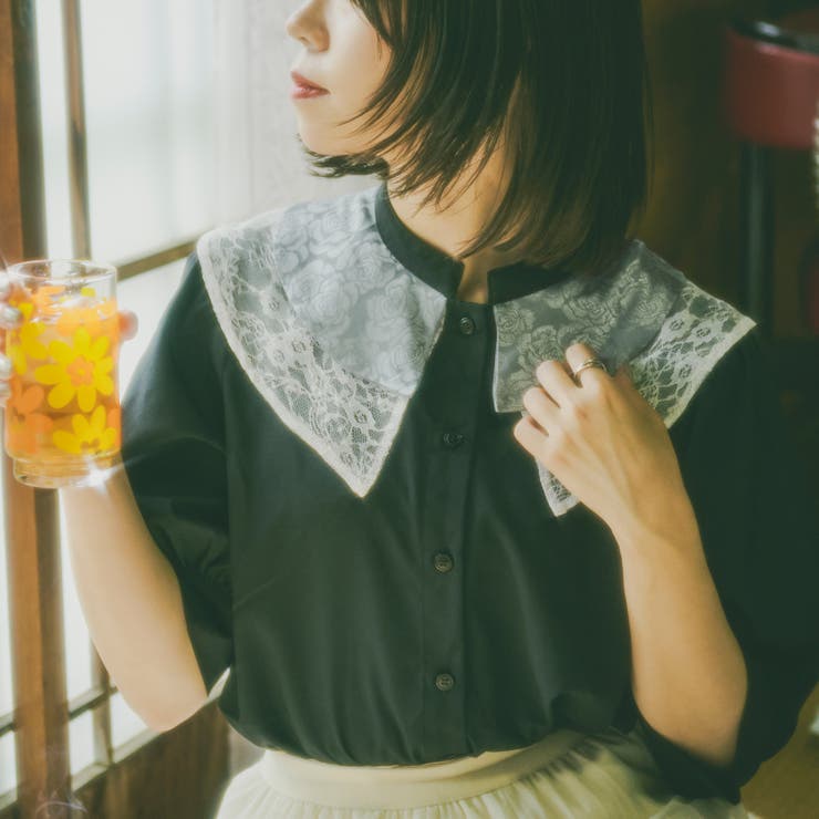 オフホワイト】【kutir】【クティールとレトロ 】ダブルカラーブラウス[品番：KTRW0026733]｜kutir（クティール）のレディースファッション通販｜SHOPLIST（ショップリスト）