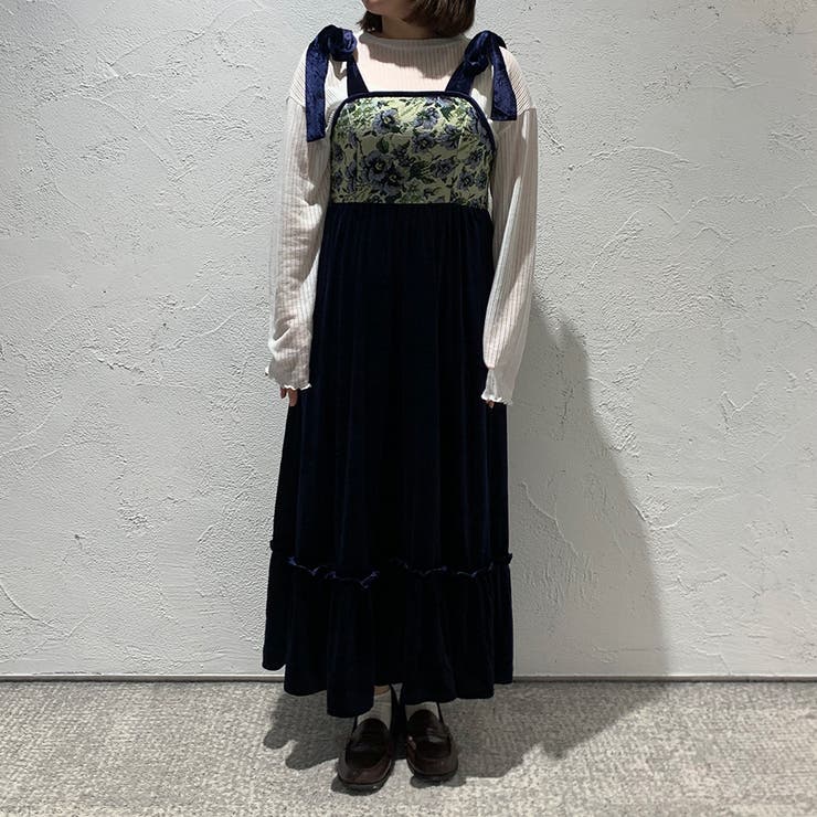 kutir】【クティールとレトロ】ゴブランベロアキャミワンピース