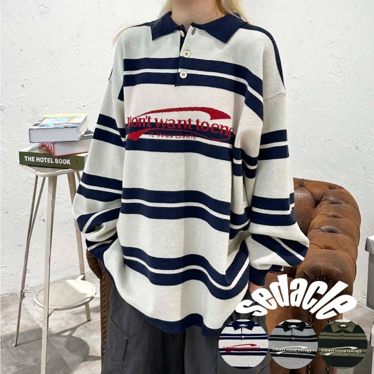 sedacle】ポロネックボーダーニット[品番：KTRW0028063]｜sedacle