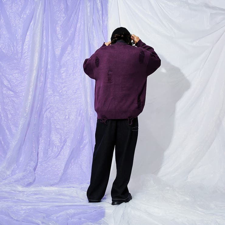 Adoon plain】double knee wide denim[品番:KTRW0028127 Adoon plain】double knee wide denim[品番:KTRW0028127