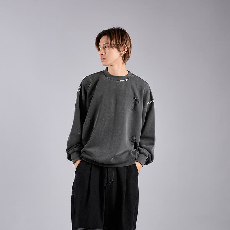 【Adoon  plain】ステッチダメージスウェット[品番：KTRW0028200]｜kutir（クティール）のメンズファッション通販｜SHOPLIST（ショップリスト）