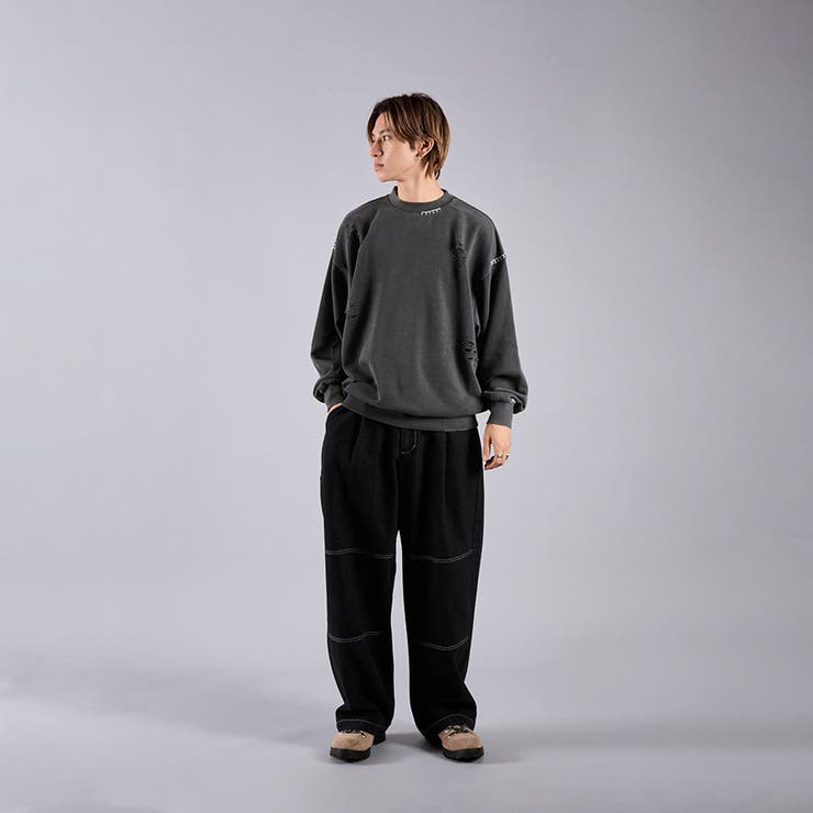 【Adoon  plain】ステッチダメージスウェット[品番：KTRW0028200]｜kutir（クティール）のメンズファッション通販｜SHOPLIST（ショップリスト）