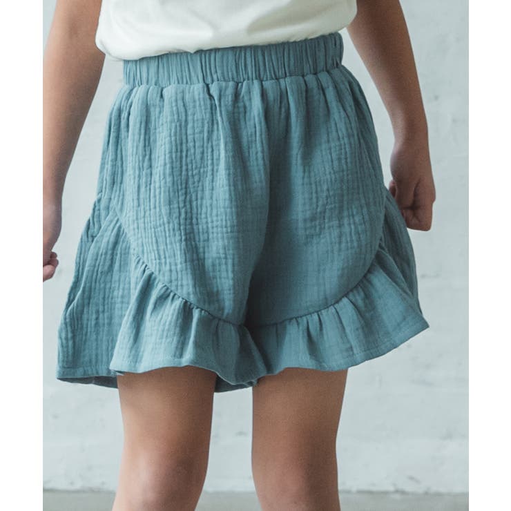 フリル ショートパンツ 無地 ダブルガーゼ コットン ガールズ