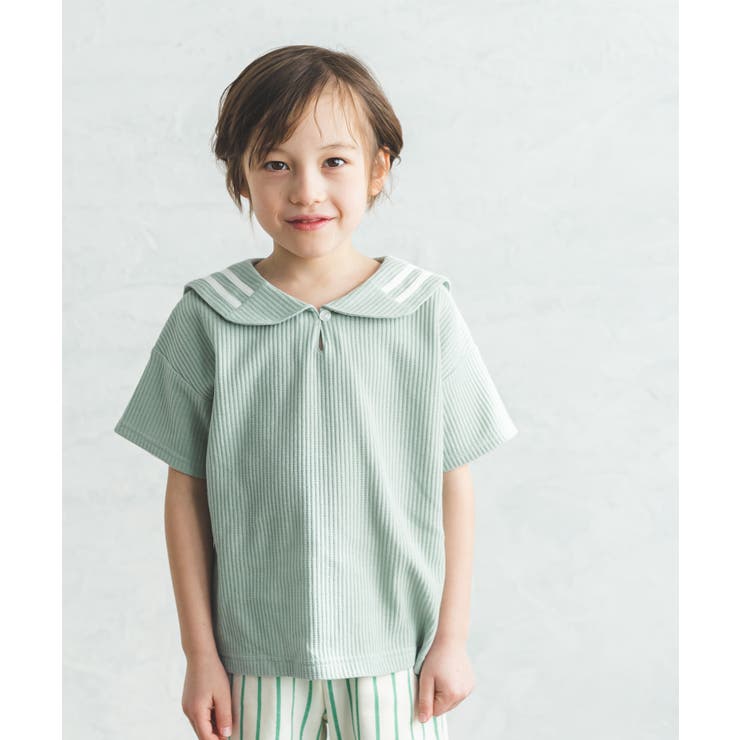 セーラーカラー Tシャツ 半袖[品番：PAMK0027987]｜pairmanon