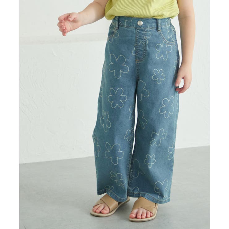 花柄刺繍デニムパンツ | ファッション通販サイト NUGU