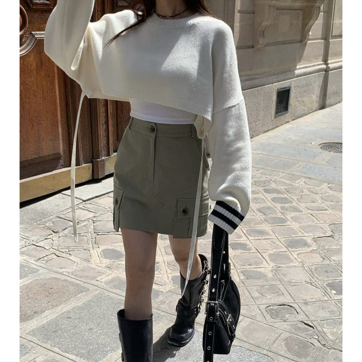 ライン入りショート丈ニット | Girly Doll | 詳細画像8 